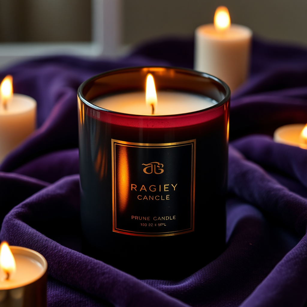 Luxury candle on velvet